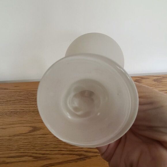 Vintage Frosted Glass Crystal Wine or Water Goblet Drinkware Candle or Crafting - Picture 11 of 13